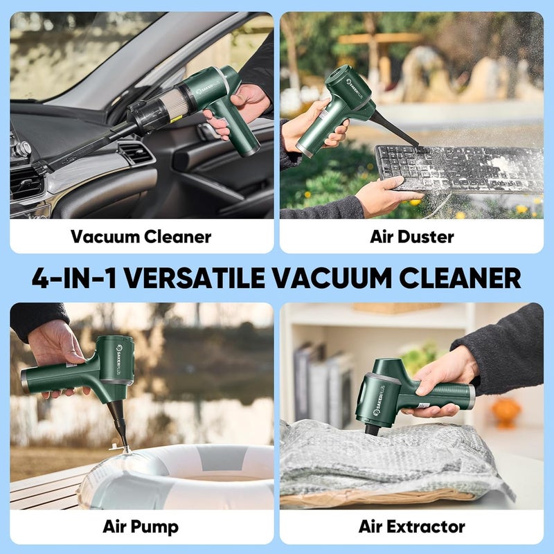 SakerPlus Hand Held Car Vacuum Cordless, 20000PA High Power Handheld Portable Vacuum & Air Duster for Car Home, 4-in-1 Mini Vacuum Cleaner with LED Display - Vacuuming, Blowing, Inflating & Deflating - Image 3